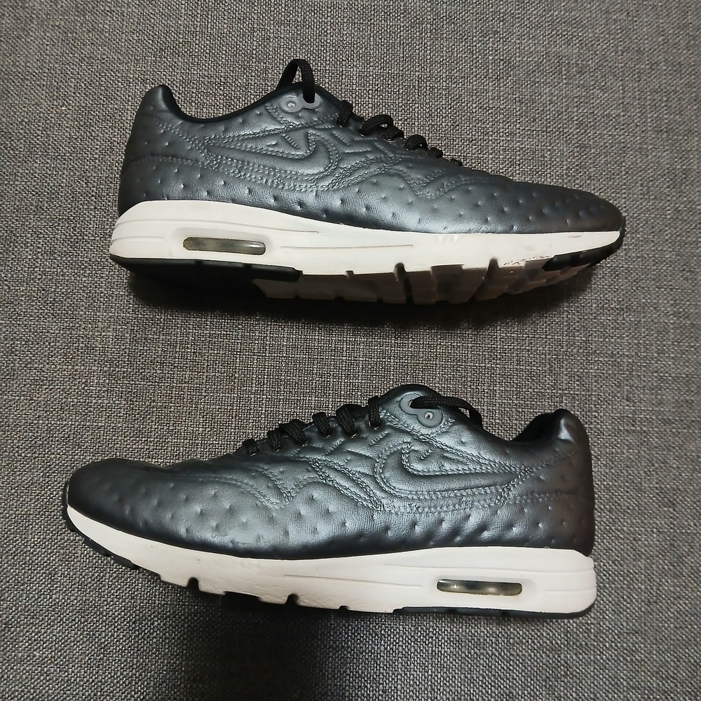Nike Air Max‎ 1 Ultra Premium Jacquard Metallic Hematite Shoes US 9 In EUC